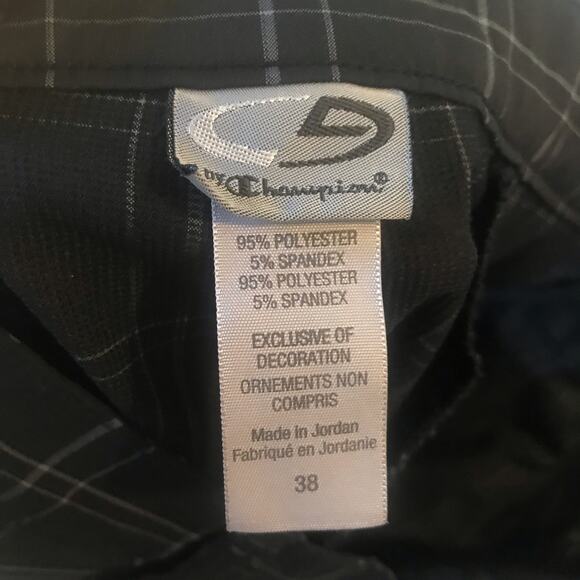 Champion Gray Black Plaid Polyester Casual Shorts Men's Size 38 - Picture 6 of 6